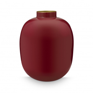 Vază decorativă ovală, metalică, Pip Studio, 32cm, Dark Red