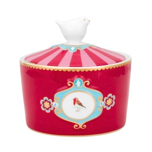 Zaharniță porțelan, Pip Studio, Red/Pink, 300 ml, colecția Love Birds