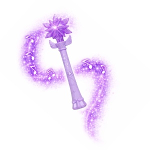 Baghetă magică mov cu stea – jucărie interactivă cu lumini led și sunete, Genie Pets, Whimsy Workshop