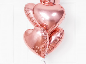 Balon party, model inimă, culoarea roz, 45 cm
