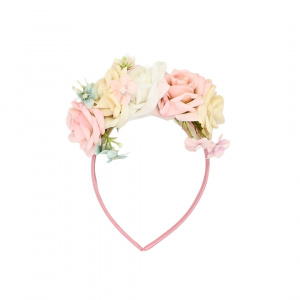 Coroniță de păr roz, cu trandafiri, Zooky, accesoriu floral elegant pentru fete și evenimente speciale 