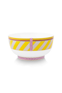 Bol din porțelan, Pip Studio, Stripes Yellow, 20.5cm, colecția Pip Chique - Img 2