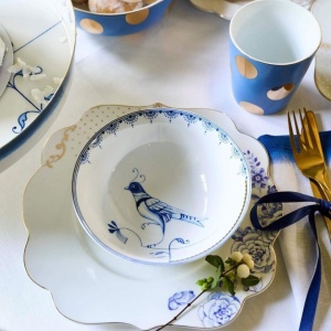 Bol din porțelan, Pip Studio, White, 15 cm, Pip & The Blue Bird