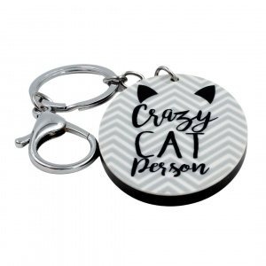 Breloc cu mesaj - Crazy cat person - Img 2
