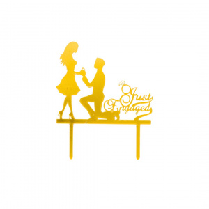 Cake Topper pentru tort cerere în căsătorie cu mesaj Just Engaged