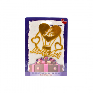 Cake Topper tort La Mulți Ani balon cu inimioare - Img 2