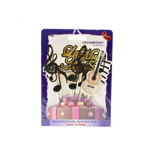 Cake Topper tort model La Mulți Ani note muzicale - Img 2