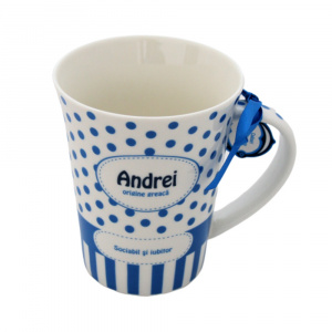 Cană din porțelan, Nekupto, 300 ml, personalizată Andrei