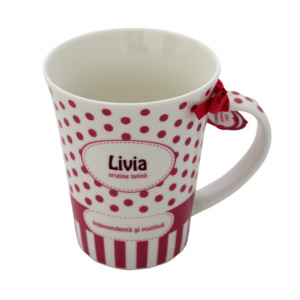 Cană din porțelan personalizată Livia
