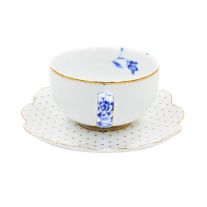 Cană espresso cu farfurioară, colecția Royal White, 125ml, Pip Studio