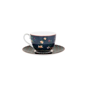 Cană espresso cu farfurioară, Pip Studio, 280ml, colecția Berry Blues