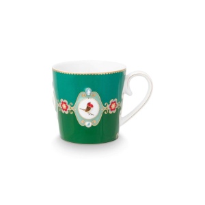 Cană porțelan, Pip Studio, Green, 250ml, colecția Love Birds