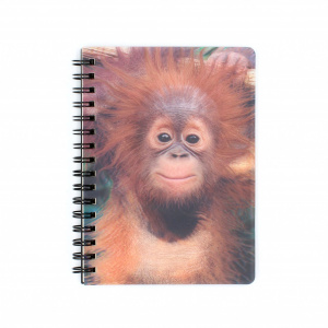 Carnețel zoo cu spirală 3D "LiveLife - Baby orangutan"