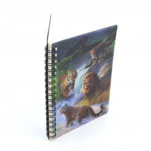Carnețel zoo, cu spirală, 3D, "LiveLife - Big cats expedition"