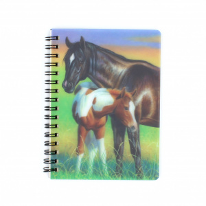 Carnețel zoo cu spirală 3D "LiveLife - Mare and foal"