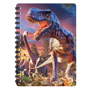 Carnețel zoo cu spirală 3D "LiveLife - T-rex attack"