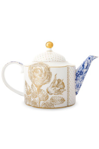 Ceainic din porțelan, Pip Studio, 900ml, colecția Royal White - Img 1