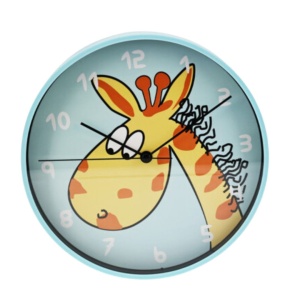 Ceas de perete pentru camera copilului, 20,3 cm, model girafă