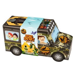 Set cadou de baie pentru copii, Dinopark Adventure SUV, spumant, bilă efervescentă și burete