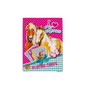 Set cadou de baie pentru copii, I Love Horses, spumant și cărți de joc