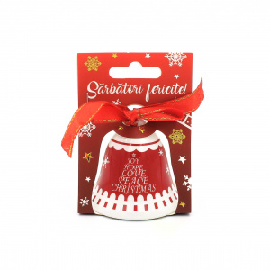 Clopoțel decorativ „JOY HOPE LOVE PEACE CHRISTMAS"