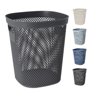 Coș de gunoi 12.5L, din plastic reciclat, model perforat, gri