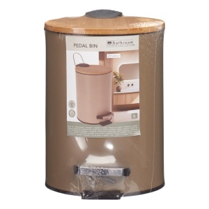 Coș de gunoi, cu pedală, capacitate 3l, culoarea maro taupe, 17x24 cm