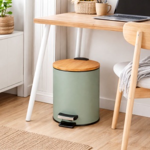 Coș de gunoi, cu pedală, capacitate 3l, culoarea verde închis, 17x24 cm