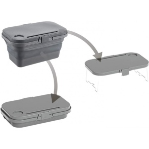 Coș de picnic, pliabil, 3 în 1, gri, masă portabilă, recipient și cutie multifuncțională, 15L, KP03SZ, eCarla 