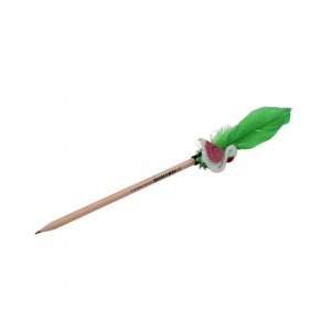 Creion figurina Flamingo pană verde 30 cm