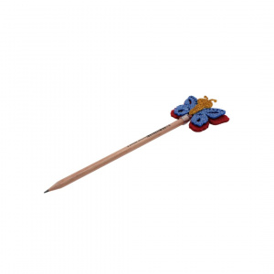 Creion figurină Fluture roșu aripi albastre 22cm