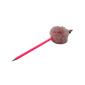 Creion figurină Unicorn crem puf roz 26cm