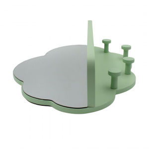 Cuier cu oglindă MDF verde 39x28cm - Img 3