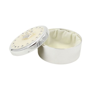 Cutie Bijuterii Rotundă 7 cm cu Coroană și Strasuri AZAY – Casetă Bijuterii Elegantă, Cutie Inel, Cutie Cadou Femei Premium, Ambalaj Inclus