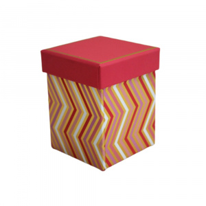 Cutie cadou patrata, Pink Chevron