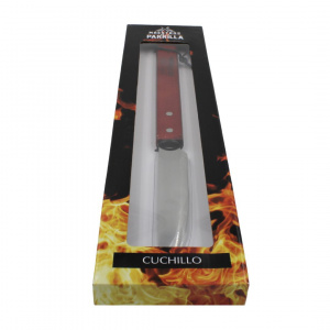 Cuțit profesional pentru grătar, 39 cm, oțel inoxidabil, mâner din lemn lăcuit, design elegant și durabil, BBQ