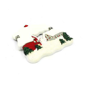 Decorațiune cu magnet - Căsuțe în decor crăciunatic