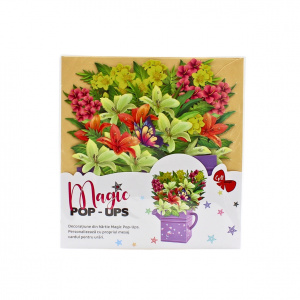 Decorațiune din hârtie Magic Pop-Ups Stropitoare mov