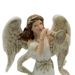 Decorațiune înger trompetă House of Seasons șampanie 17cm