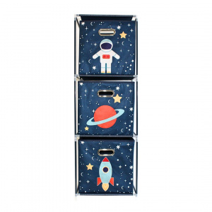 Dulap modular 3 rafturi și 3 cutii depozitare Space - Img 1