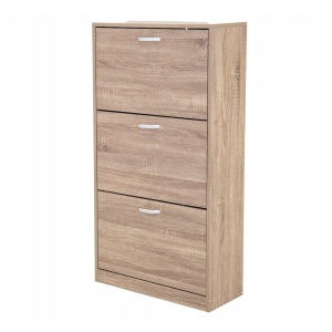 Dulap pantofi JUMI Sonoma, 3 compartimente rabatabile, PAL laminat, 60x24x113 cm