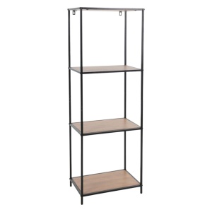 Etajeră pentru depozitare, cu 3 polițe din MDF și structura metalică, 45x30x130 cm