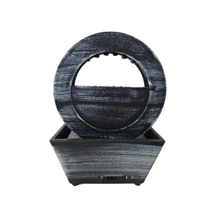 Fântână de interior, cu floare de lotus și cascadă zen – ambianță feng shui și lumină led