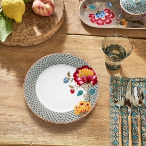 Farfurie din porțelan, Pip Studio, Blue, 21 cm, colecția Blooming Tales