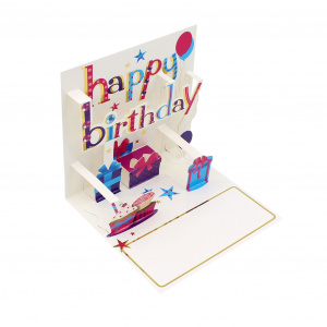 Felicitare 3D Premium Pop-up B-day