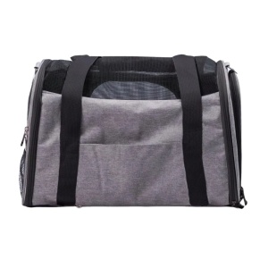 Geantă transport animale de companie pliabilă, mesh respirabil, 44x25x28 cm, max. 5 kg, gri