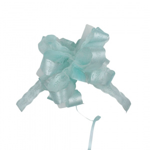 Fundă nuntă cu autoformare tulle 20cm light turcoaz - Img 3