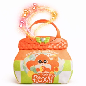 Gentuță muzicală pentru copii, Vulpița Foxy, cu lumini și sunete, 25x22x5.2 cm, Genie Pets, Whimsy Workshop