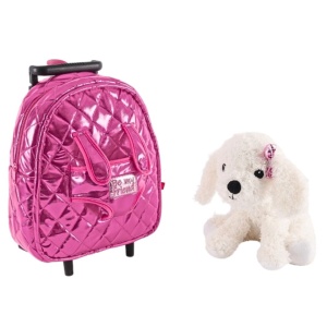 Ghiozdan troller, Perletti, model Cățeluș Didi, 32 cm, colecția Perletti Toys