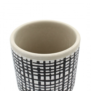 Ghiveci ceramică 9x9 cm model linii perpendiculare - Img 3